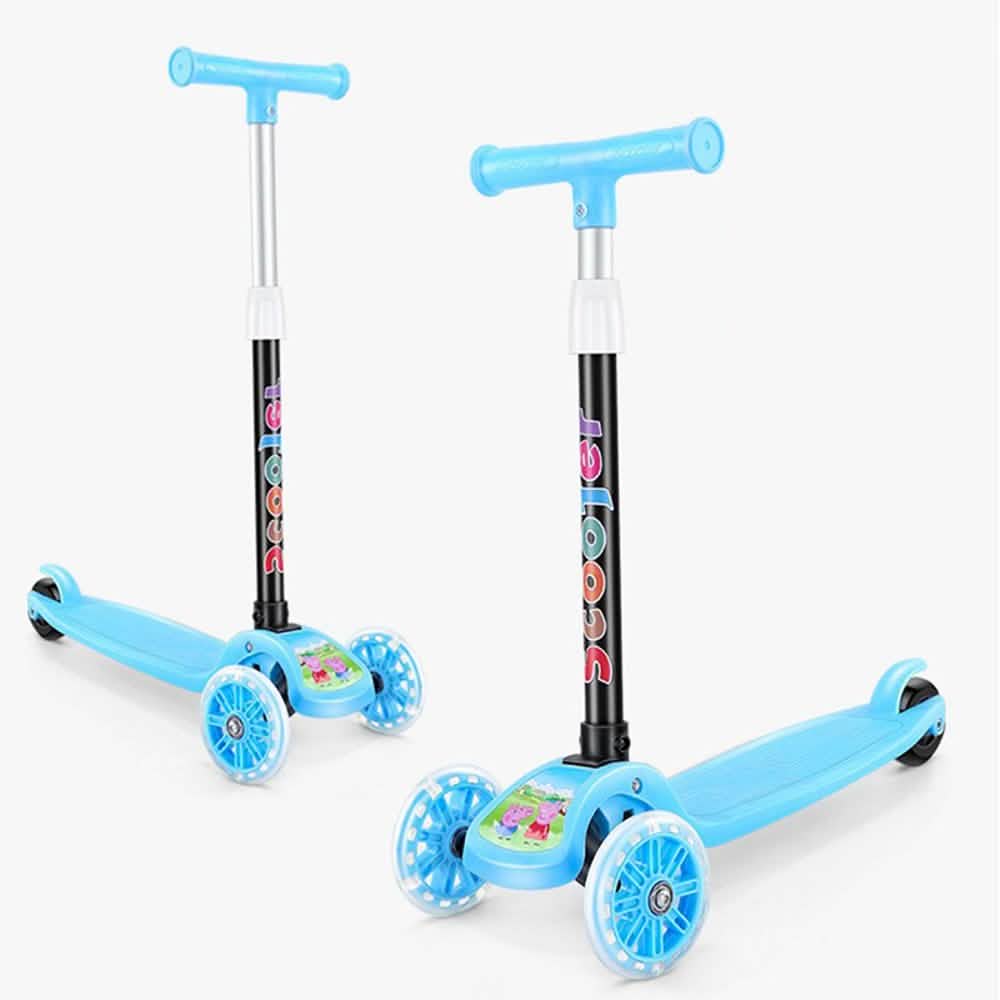 2-Pack: Kids T-Bar Scooter With Flashing Wheels Toys & Games Blue - DailySale