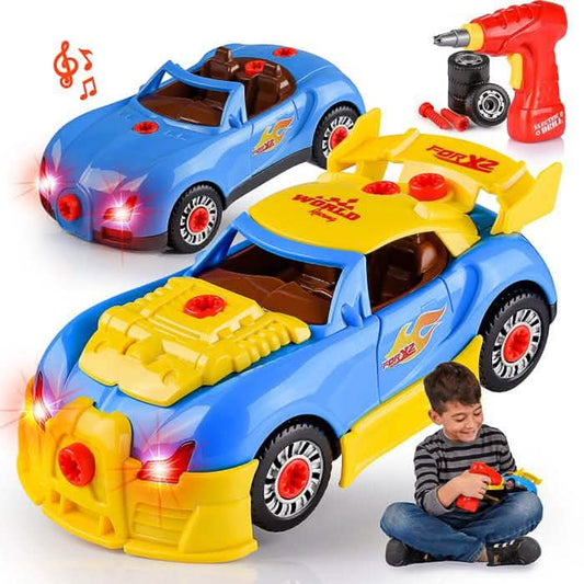 30-Piece:  Kids’ Take Apart Racing Car Toy Construction Play Set