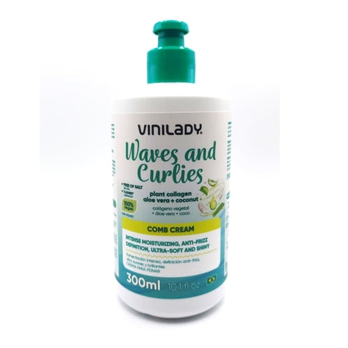 Vini Lady Waves & Curlies With Plant Collagen, Aloe Vera & Coconut Comb Cream 300ml