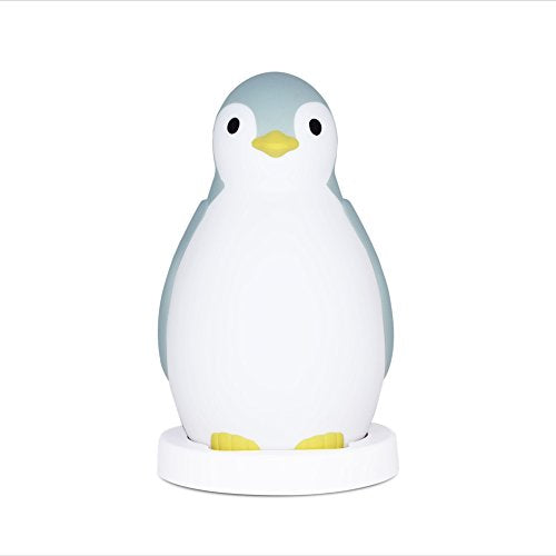 Zazu Kids Pam The Penguin Sleep Trainer and Night Light with Wireless Speaker, Blue